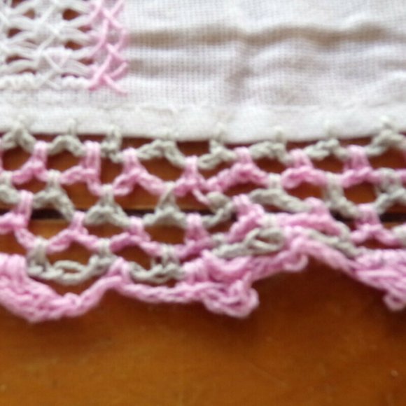 Vintage Handmade Draw Thread Tablecloth Crochet Embroidery 96" x 63"  2891 - Picture 6 of 8